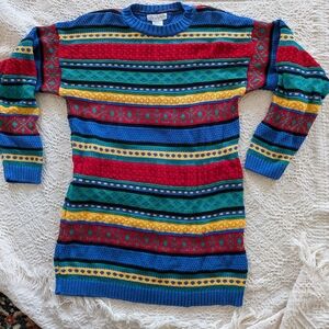 Vintage Picone Sport Multicolor Striped Women's Sweater Medium